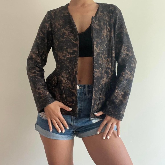 Other Jackets & Blazers - Printed brown blazer textured Size small